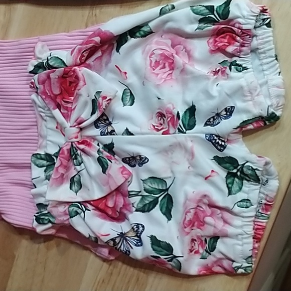 70 Clothing. Sold as a set. Adorable Onesie with the cutest floral print shorts. - Picture 2 of 4